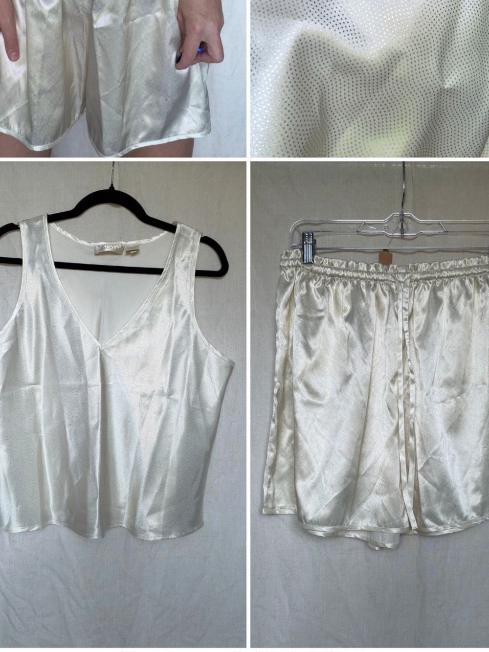 Gold Label Victoria’s secret SET gold shimmery polka dot tank top shorts set M